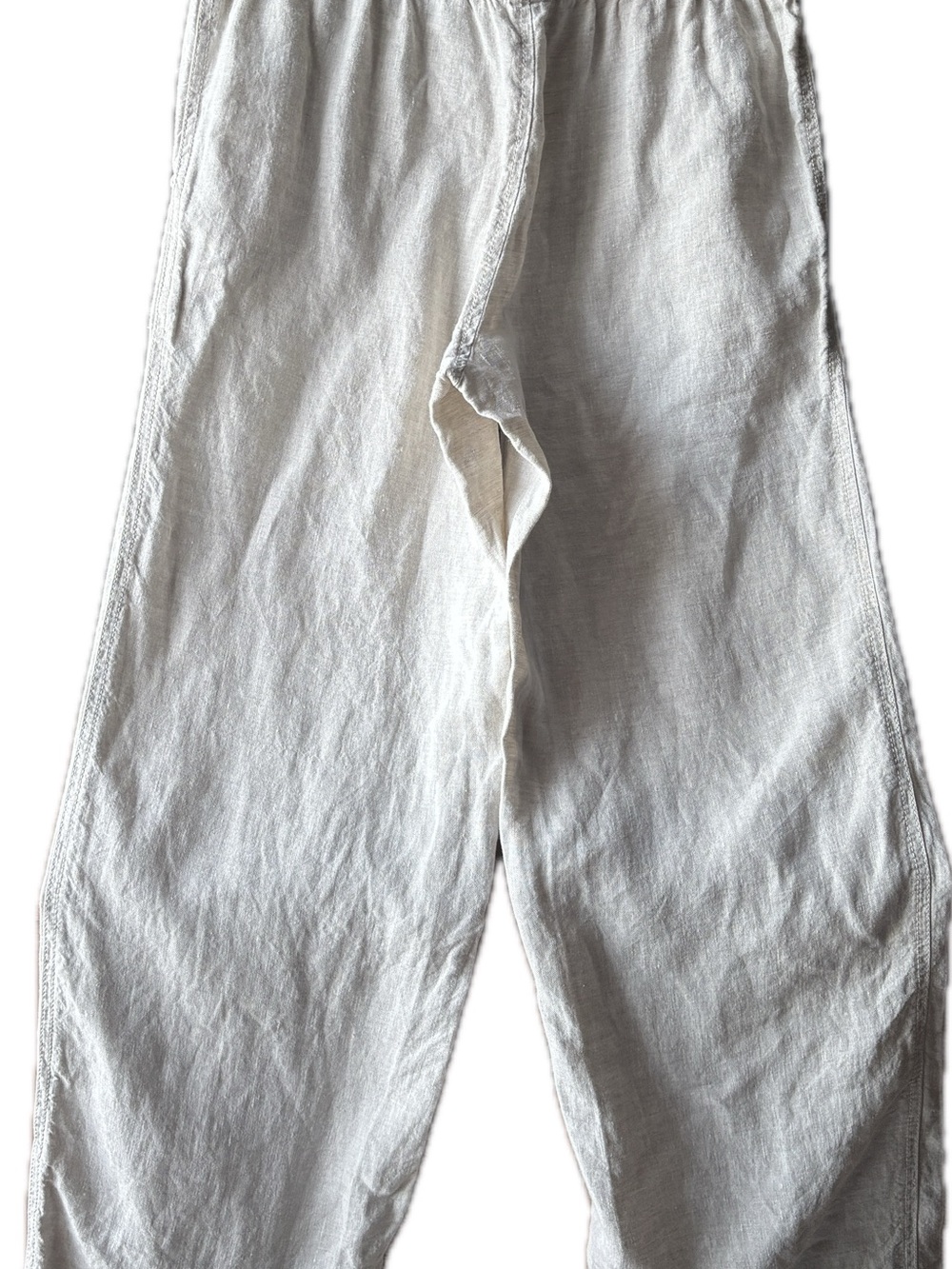 L.L. Bean Wide-Leg Linen Beige Pants - Coastal Grandma